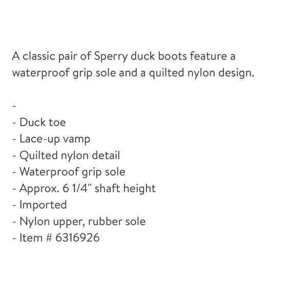 Sperry | Saltwater Nylon Quilted Duck Boot - Picture 7 of 7